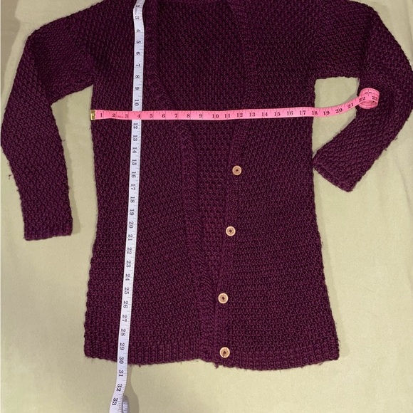 Hand Knit Merino Wool Cardigan - Picture 8 of 10
